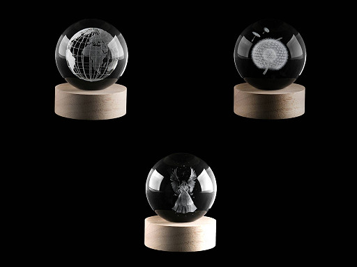 Sferă de sticlă iluminată cu LED Ø8 cm