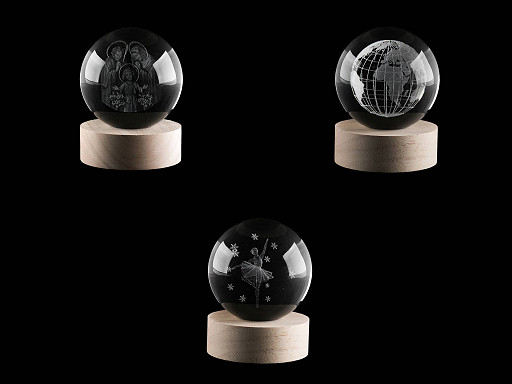 LED svítící skleněná koule Ø8 cm