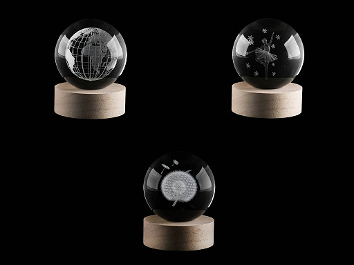 LED-beleuchtete Glaskugel, Ø 8 cm