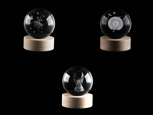 Sfera di vetro, illuminata a LED, dimensioni: Ø 8 cm