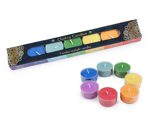 Illatos csakra mécses gyertya készlet 7 db