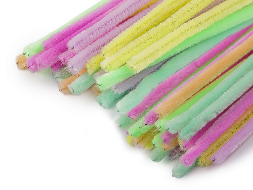 Chlupaté drátky na tvoření pastelové Ø6 mm délka 30 cm