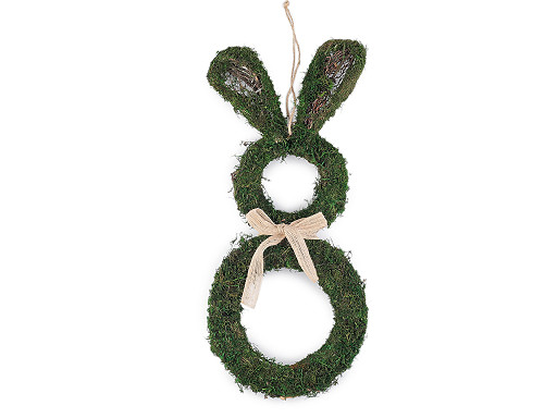 Velikonoční zajíček z proutí a mechu k zavěšení a k dalšímu dotvoření