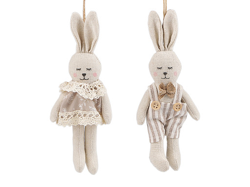 Textilní velikonoční zajíček k zavěšení