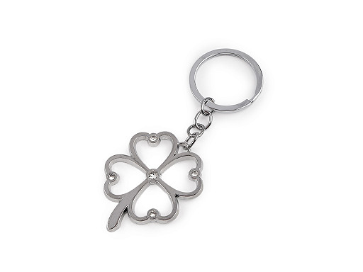 Prívesok na kľúče srdce, štvorlístok