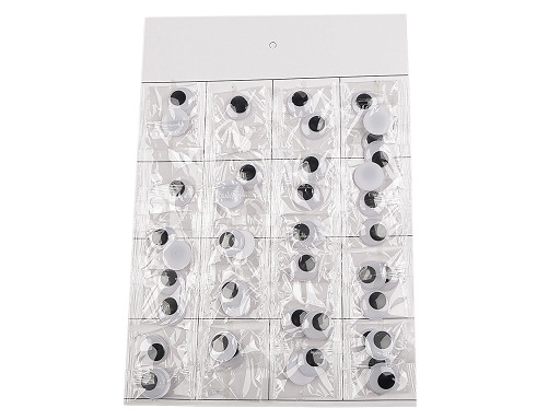 Plastové oči k nalepení s pohyblivou čočkou Ø25 mm