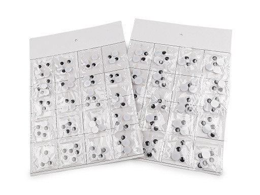 Oczy plastikowe do przyklejenia z ruchomą soczewką Ø15; 18 mm