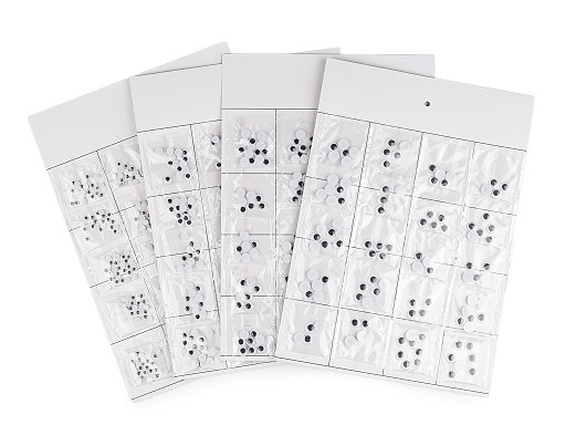 Oczy plastikowe do przyklejenia z ruchomą soczewką Ø6; 8; 10; 12 mm