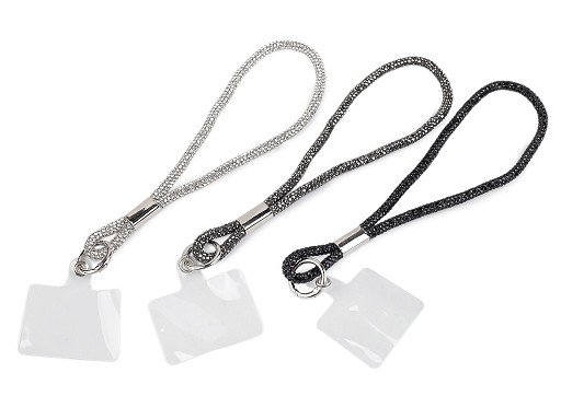 Strasszköves mobil és kulcstartó pánt műanyag betéttel