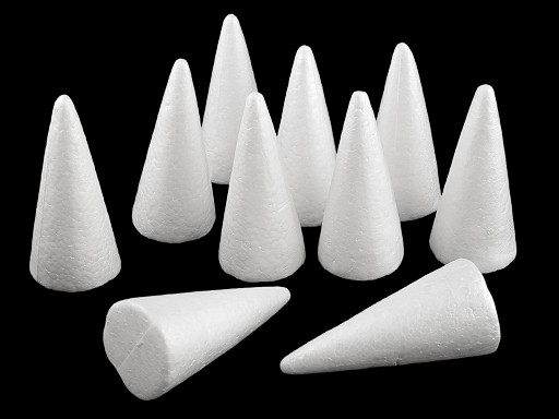 Kužel 5x11 cm polystyren na výrobu andělů a stromečků