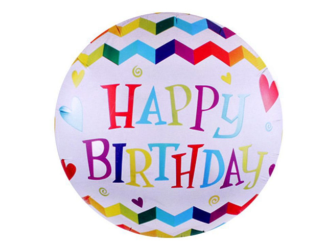 Nafukovací balónik veľký Happy Birthday, smajlík