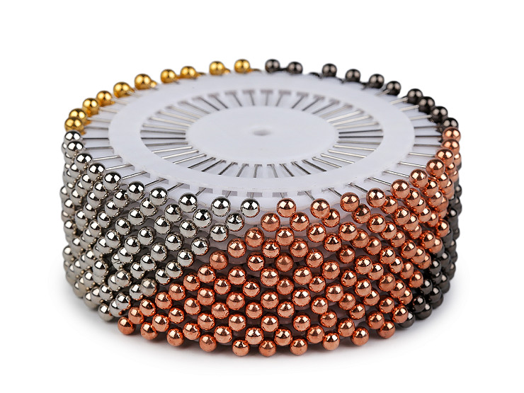 Špendlíky s metalickou hlavičkou na rozetě délka 37 mm