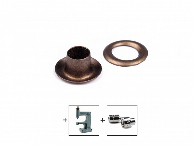 Oczka metalowe z podkładką wewnętrzna Ø5,5 mm / zewnętrzna Ø10 mm 