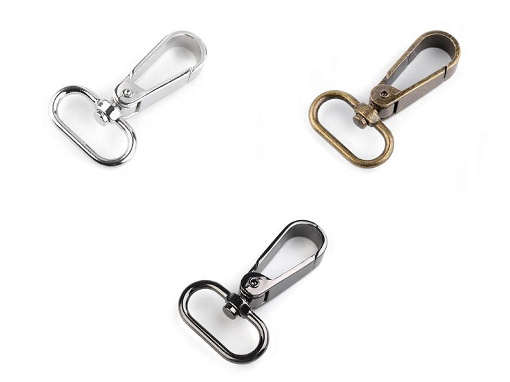 Mosquetón giratorio metálico, compatible con correas de 25 mm