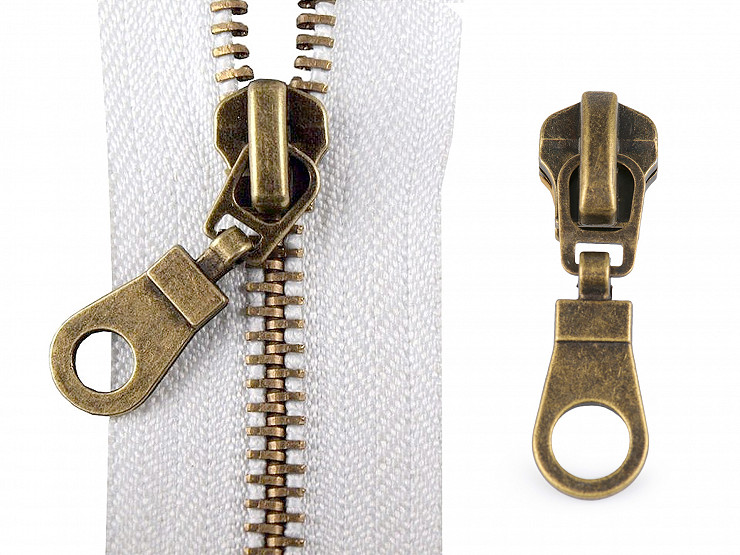 Slider for Metal Antique Brass Zippers No 6 