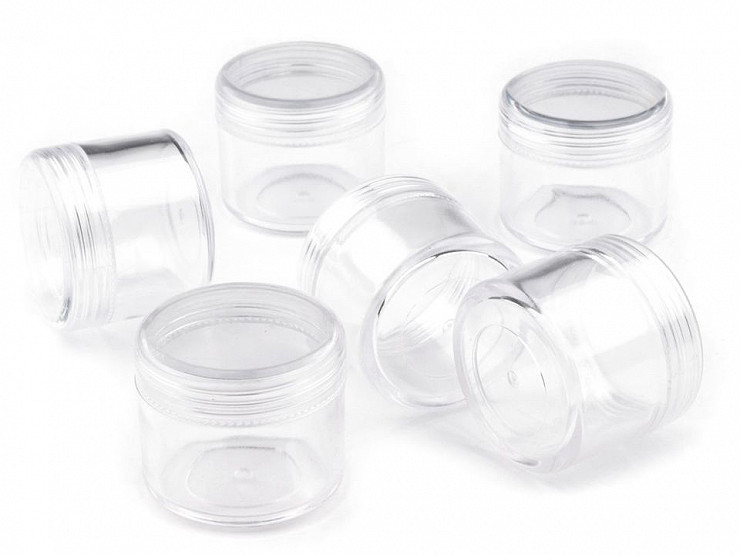 Clear Plastic Jar 3.2x3.8 cm with screw lid
