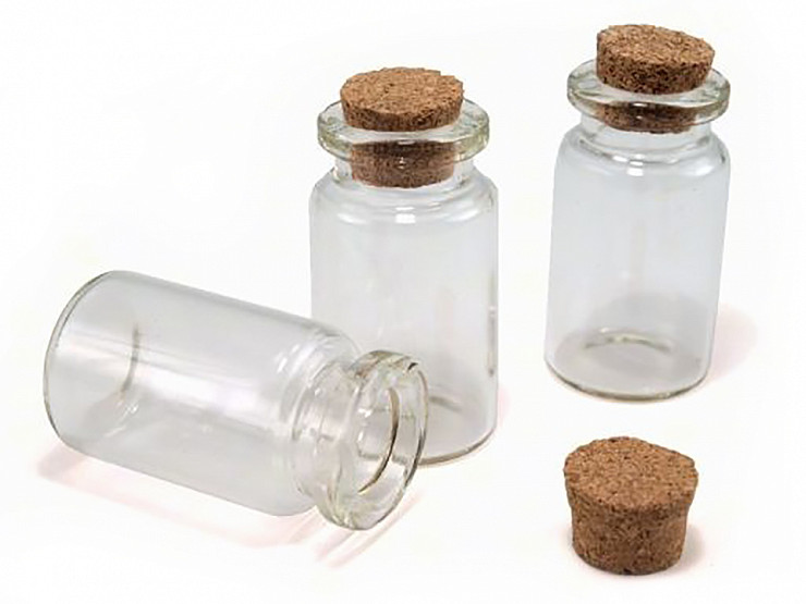 Glass Vials / Mini Glass Jars with Cork 20x40 mm