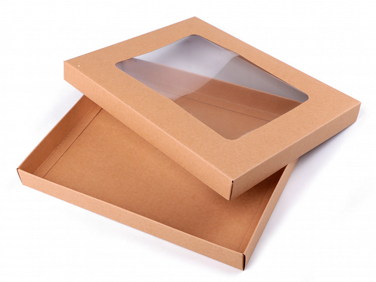 Geschenkbox aus Papier mit Fenster