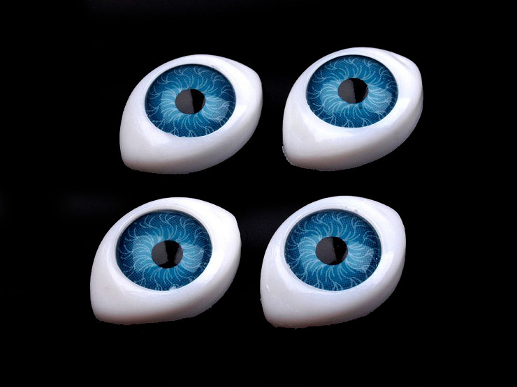 Occhi di bambola ovali, in plastica,dimensioni: 12 x 17 mm 