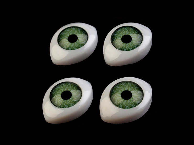 Ojos de plástico ovalados para muñeca 12x17 mm 