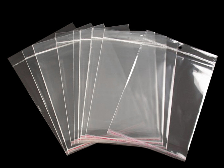 Clear Plastic Self-Adhesive Seal Bags w/ Hang Hole 20x24 cm