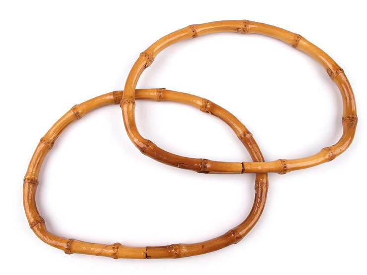 Manico per borsetta, in bambù, dimensioni: 14,5 x 19,5 cm