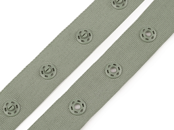 Bandă cu capse pentru confecții textile / body, lățime 18 mm