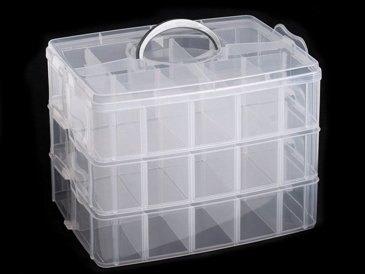Sortierbox / Kofferchen aus Kunststoff 18x24x16 cm 3 Etagen