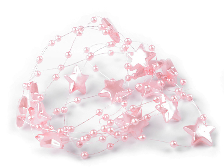 Ghirlanda di perle / perline su cordino di nylon - motivo: stelle 