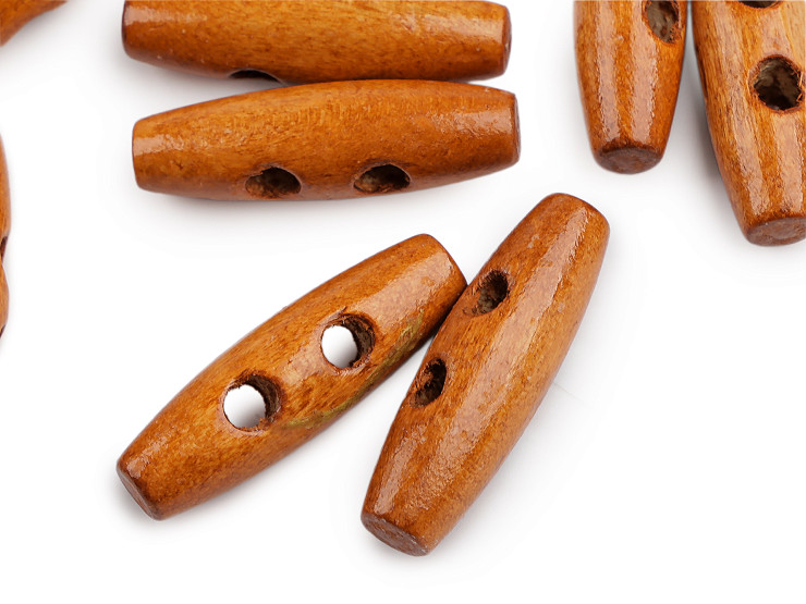 Bouton bûchette en bois, 12 x 40 mm
