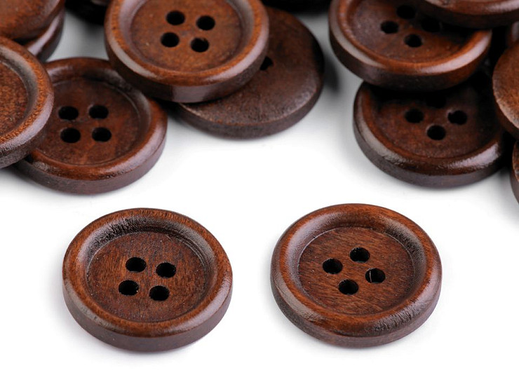 Bottone in legno, dimensioni: 32', 4 fori