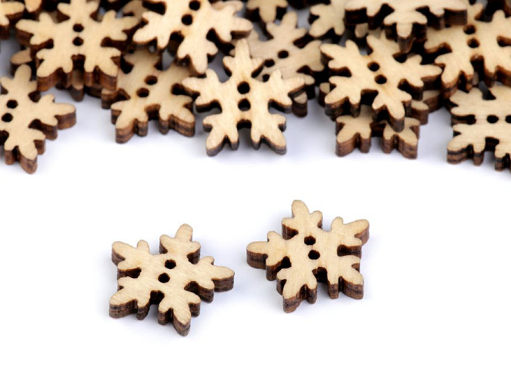 Wooden Decorative Button Snowflake