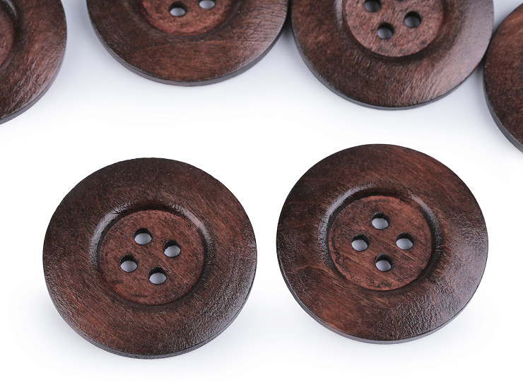 Botón decorativo de madera 4 agujeros