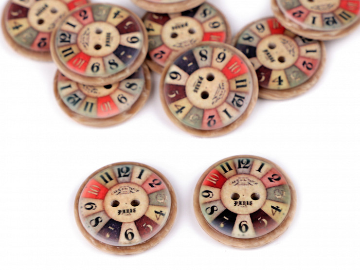 Imitation Wood Button size 40' Clock