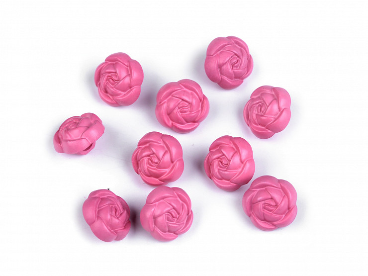 Plastikowe mini guziki / koraliki róże Ø11 mm