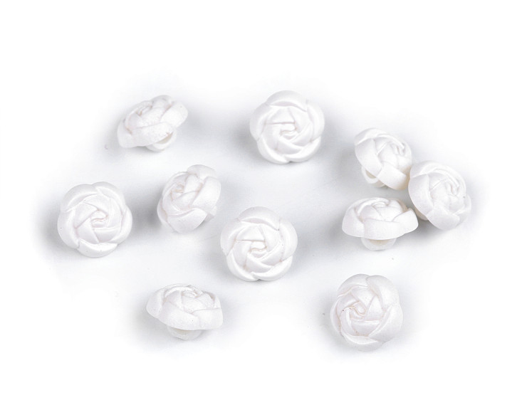 Boutons/Perles Mini boutons de rose en plastique, Ø 11 mm