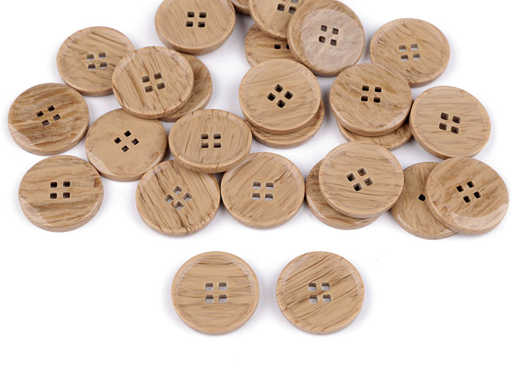 Bottone imitazione legno, dimensioni: 32', 40', 44'