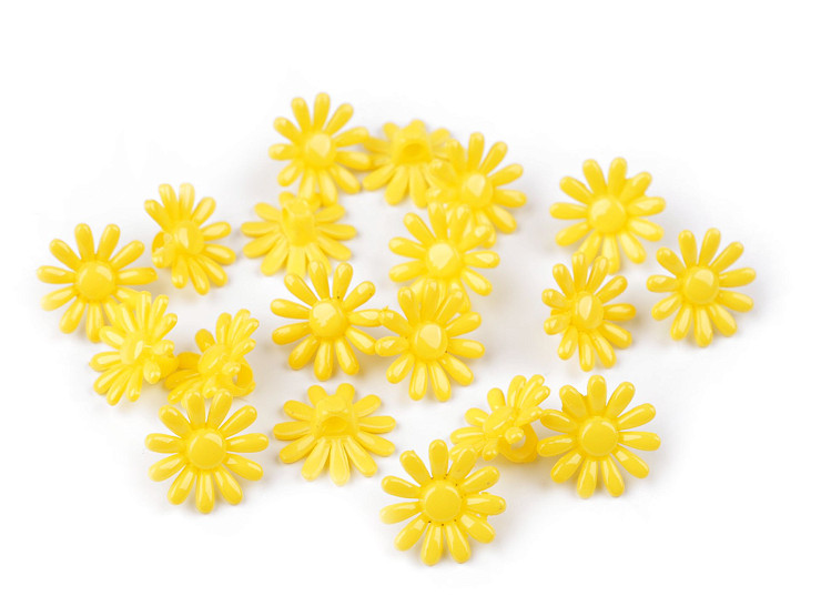 Botones/cuentas de plástico, flor Ø15 mm