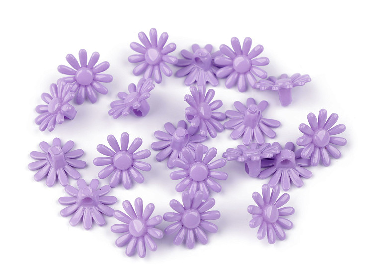 Boutons/Perles Fleurs en plastique, Ø 15 mm