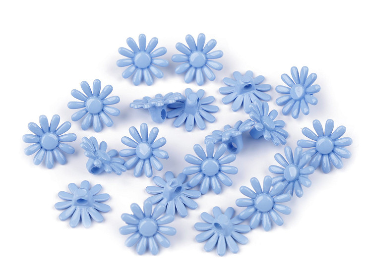 Bottoni / Perline in plastica, motivo: floreale, dimensioni: Ø 15 mm