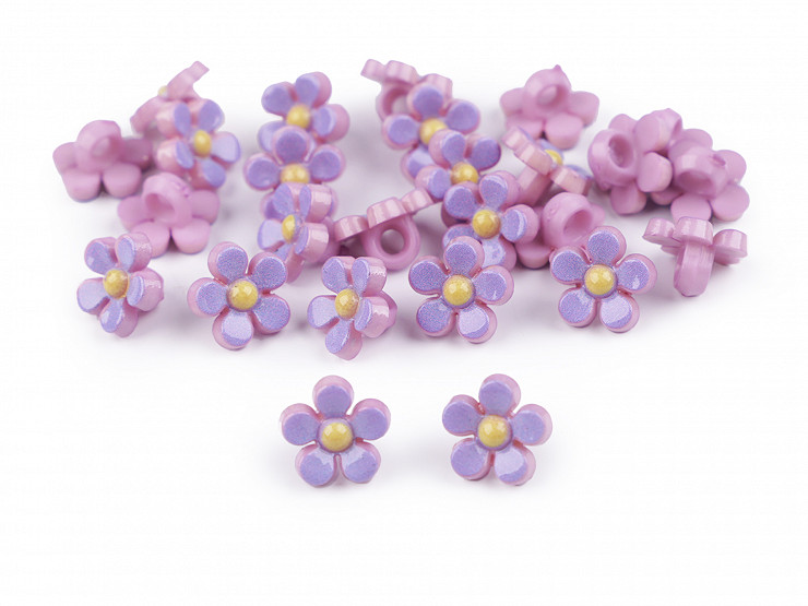 Boutons/Perles Fleurs en plastique, Ø 11 mm
