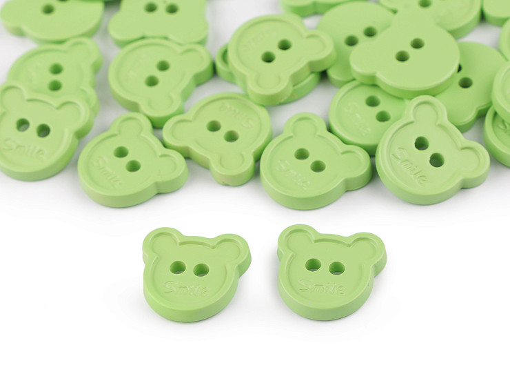 Button children's size 30' teddy bear smile