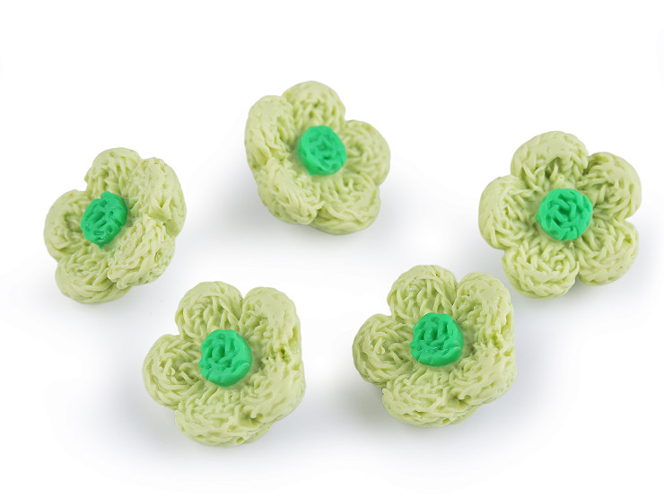 Bouton 3D Imitation fleur en crochet, taille 28'