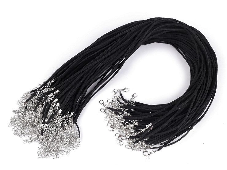 Cordoncino per collana, in similpelle, con chiusura, dimensioni: 0,3 x 45 cm