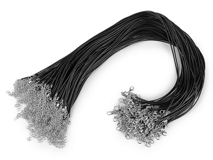 Cordoncino da collana intrecciato, con chiusura a moschettone, lunghezza: 45 cm