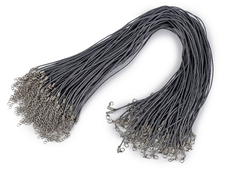 Waxed Cotton Cord with Lobster Clasp 45 cm