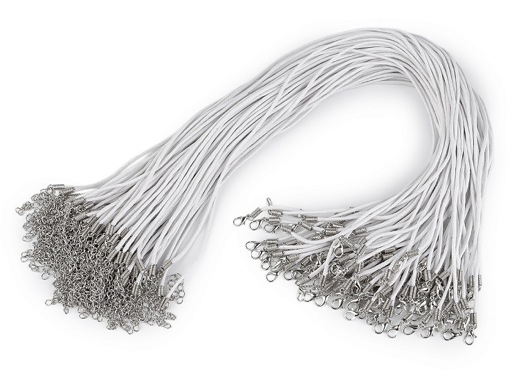 Cordoncino in cotone cerato, con moschettone, dimensioni: 45 cm