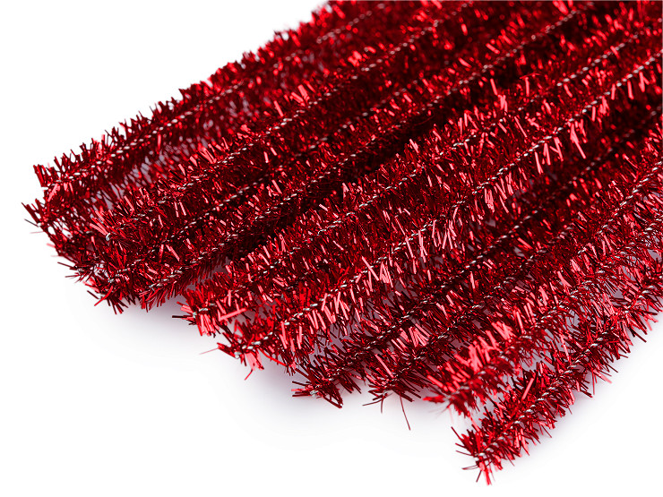 Fuzzy Chenille Wire Sticks with lurex Ø6 mm, length 30 cm