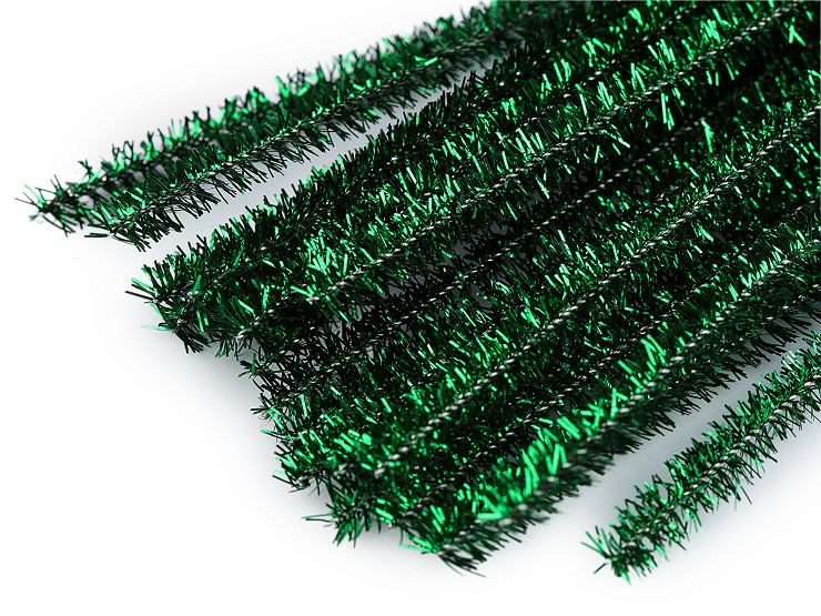 Fuzzy Chenille Wire Sticks with lurex Ø6 mm, length 30 cm