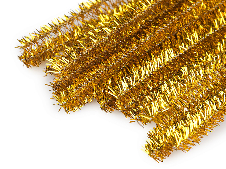 Fuzzy Chenille Wire Sticks with lurex Ø6 mm, length 30 cm